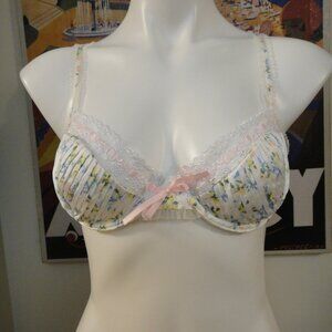 For Love & Lemons Pleated Floral Underwire Bra sz S